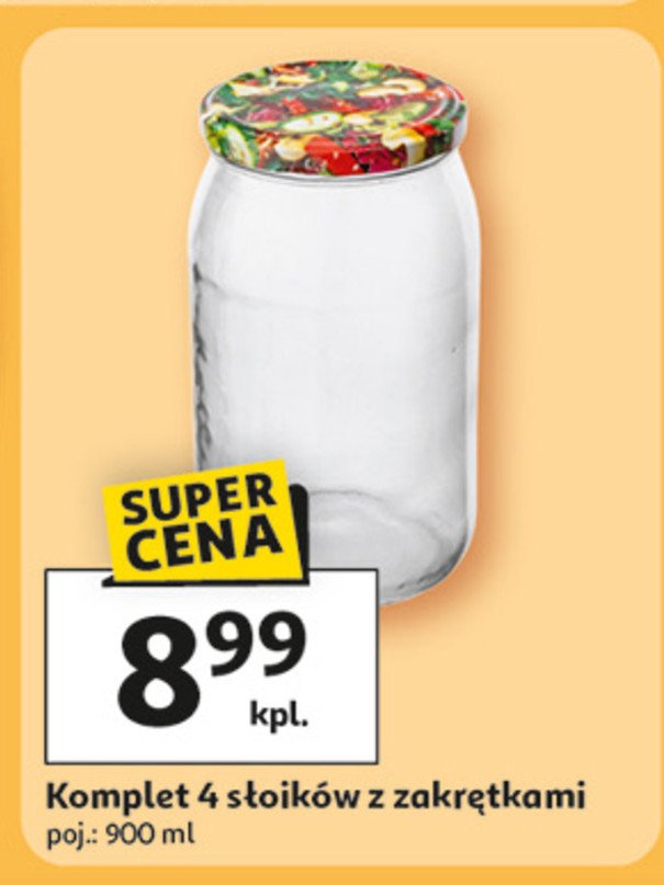 Słoiki z nakrętkami poj. 900 ml promocja w Auchan