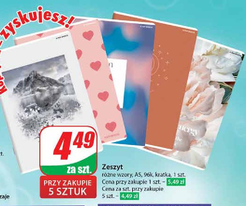 Zeszyt a5 96 kartek kratka Top-2000 promocja