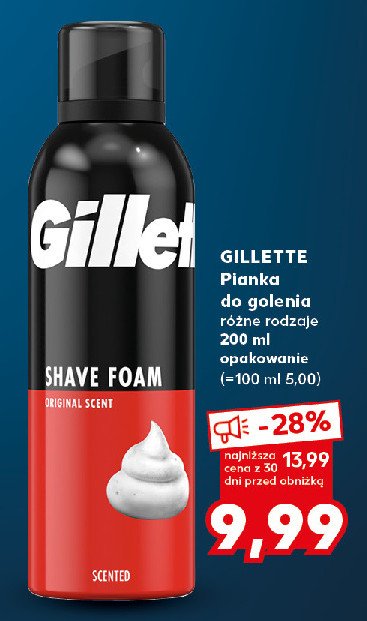 Pianka do golenia do skóry normalnej Gillette foam promocja w Kaufland