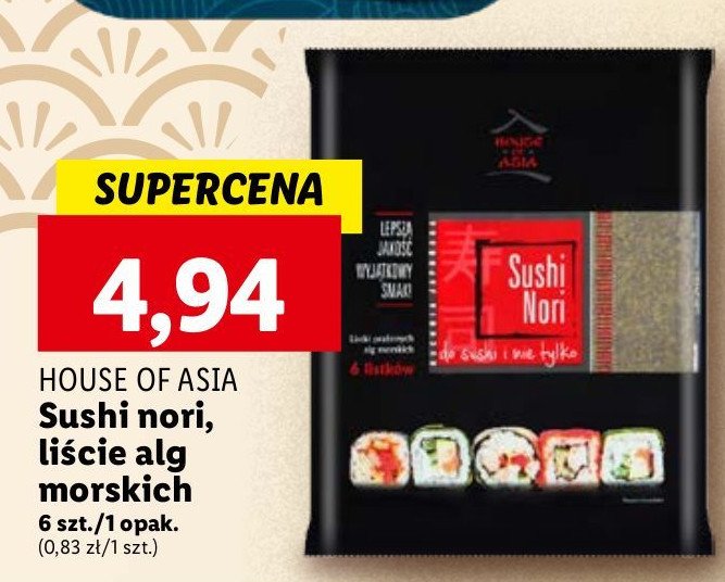 Sushi nori House of asia promocja