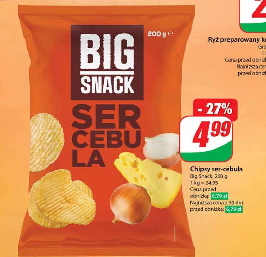 Chipsy ser-cebula Big snack promocja