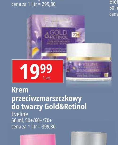 Krem odżywczy na dzień i noc 60+ Eveline gold & retinol promocja