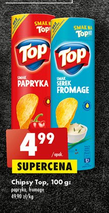 Chipsy o smaku serka fromage Top chips (biedronka) promocja