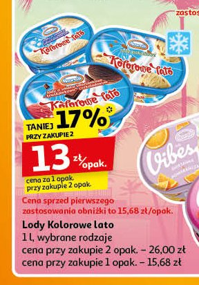 Lody bakaliowe Koral kolorowe lato promocja