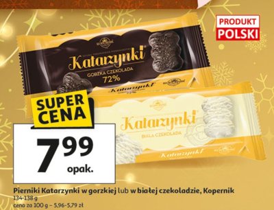 Pierniki Katarzynki w gorzkiej lub w białej czekoladzie, Kopernik promocja w Auchan
