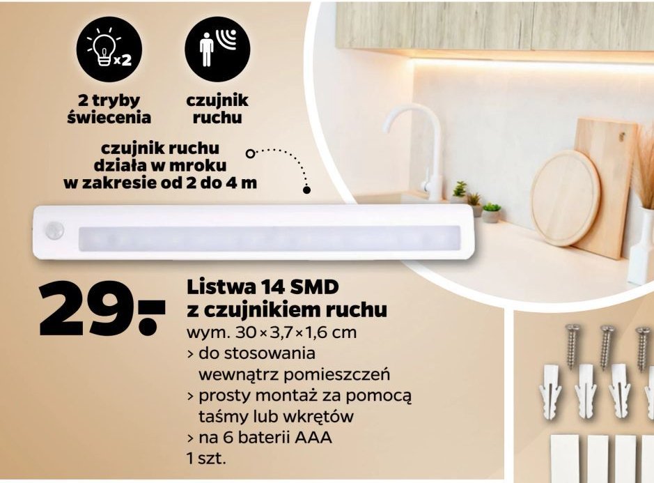 Listwa led z czujnikiem ruchu promocja