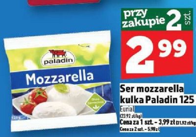 Ser mozzarella kulka Paladin 125 g promocja w TOPAZ