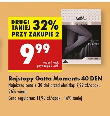 Rajstopy moments funkcyjne 40 den rozm. 2-6 Gatta promocja w Biedronka