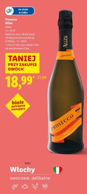 Wino Prosecco Allini białe wytrawne musujące promocja w Lidl