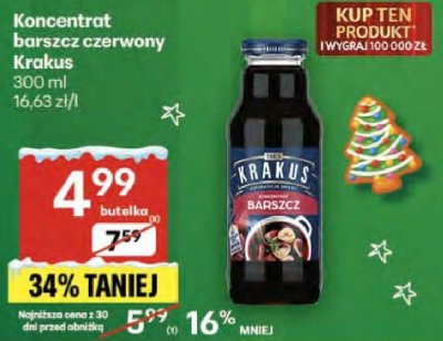 Koncentrat barszcz czerwony Krakus promocja w Delikatesy Centrum