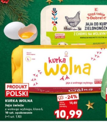 Jaja świeże kurka wolna klasa L 10 szt. promocja w Kaufland