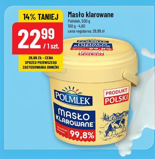 Masło klarowane Polmlek promocja w POLOmarket