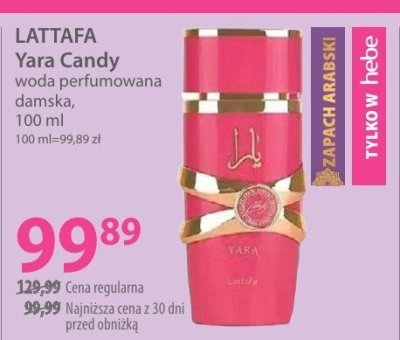 Woda LATTAFA Yara Candy woda perfumowana damska promocja w Hebe