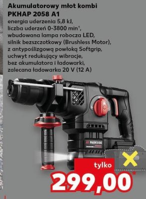 Młot kombi PARKSIDE PERFORMANCE Akumulatorowy młot kombi PKHAP 2058 A1 promocja w Kaufland
