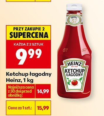 Ketchup łagodny Heinz 1kg promocja w Biedronka