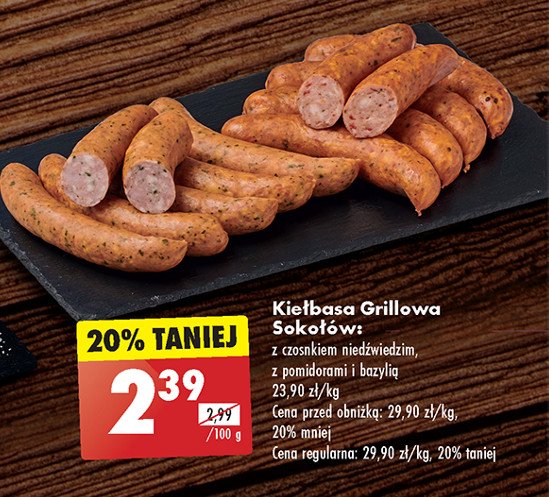 Kiełbasa grillowa z pomidorami i bazylią Sokołów promocja