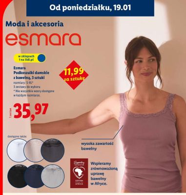 Podkoszulki damskie z bawełną  3 sztuki promocja w Lidl