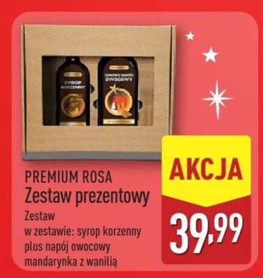 Zestaw prezentowy syrop korzenny + napój owocowy mandarynka z wanilią promocja w Aldi