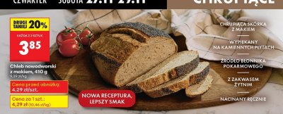 Chleb nowodworski z makiem, 410 g promocja w Biedronka