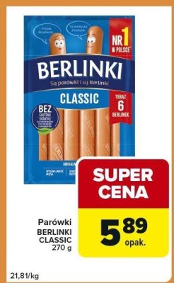 Parówki BERLINKI CLASSIC promocja w Carrefour Express