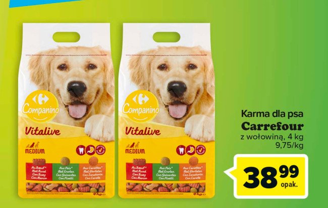 Karma dla psa vitalive CARREFOUR COMPANINO promocja