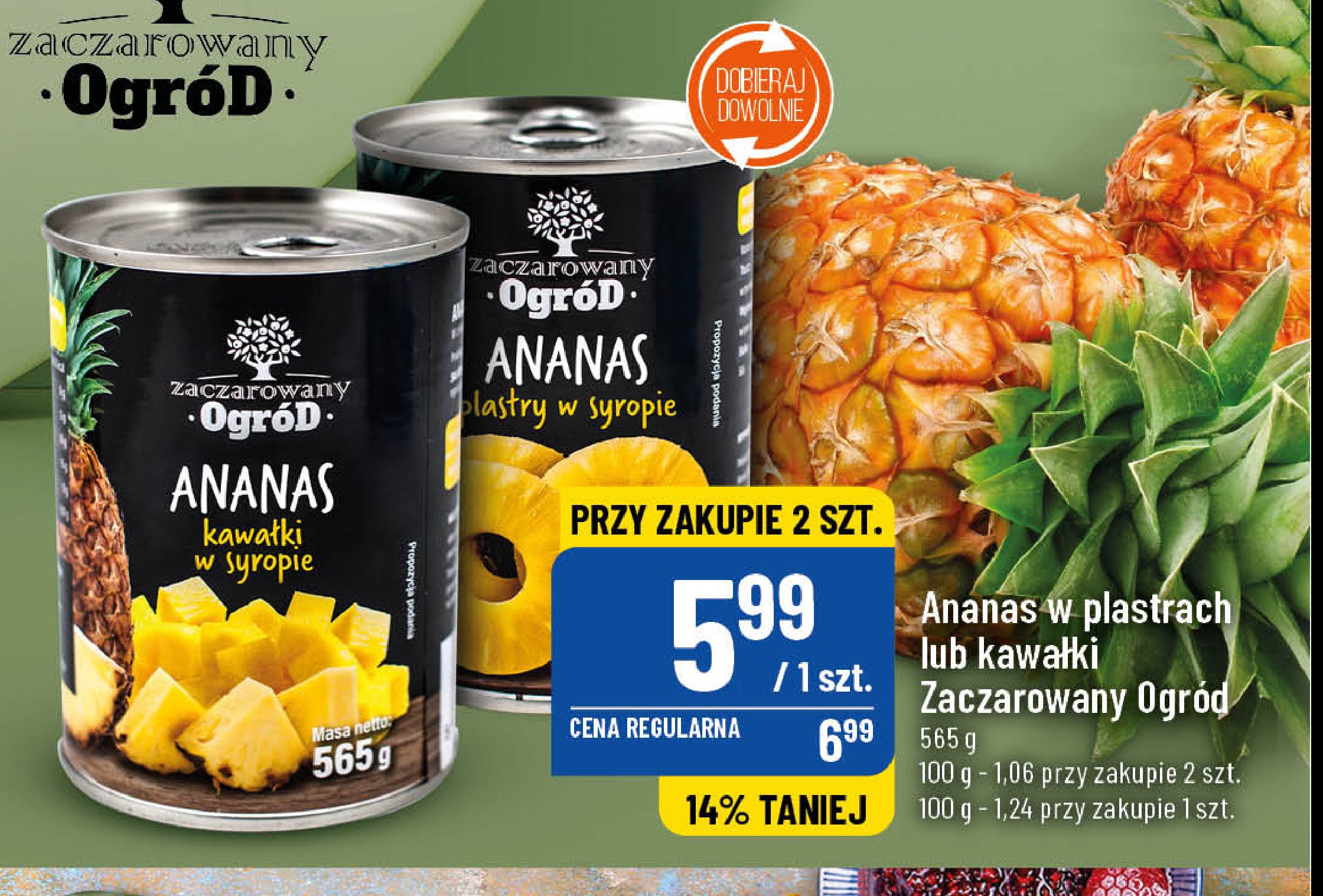 Ananas plastry w lekkim syropie