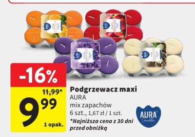 Podgrzewacz maxi AURA mix zapachów 6 szt., 1,67 zł / 1 szt. promocja w Intermarche