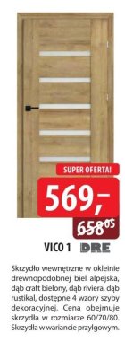 Skrzydło wewnętrzne w okleinie drewnopodobnej  promocja w Dobre Dla Domu