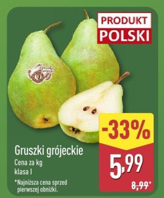 Gruszki grójeckie Klasa I promocja w Aldi