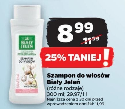 Szampon do włosów bawełna Biały jeleń promocja