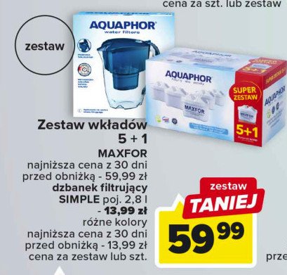 Dzbanek filtruj膮cy simple 2.8 l niebieski Aquaphor promocja