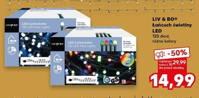 Łańcuch świetlny LED 120 diod, różne kolory promocja w Kaufland