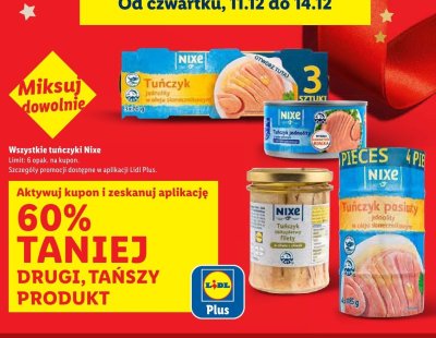 Tuńczyk Nixe - wszystkie tuńczyki marki Nixe promocja w Lidl