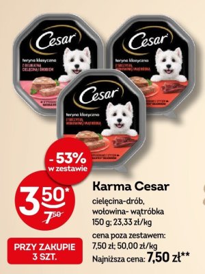 Karma Cesar cielęcina-drób, wołowina- wątróbka promocja w Żabka