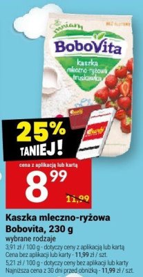Kaszka mleczno-ryżowa BoboVita, 230 g promocja w Twój Market
