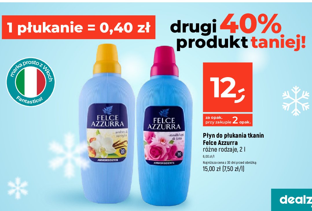 P艂yn zmi臋kczaj膮cy ammorbidente Felce azzurra promocja