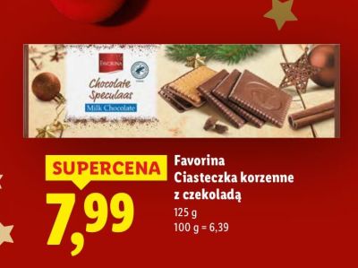 Ciasteczka korzenne z czekoladą Favorina 125 g promocja w Lidl