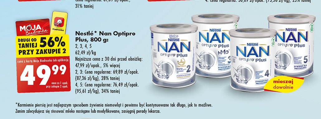 Mleko 4 Nestle nan optipro plus hm-o promocja w Biedronka