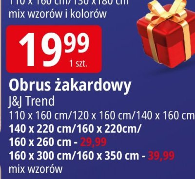 Obrus żakardowy J&J Trend promocja w Leclerc
