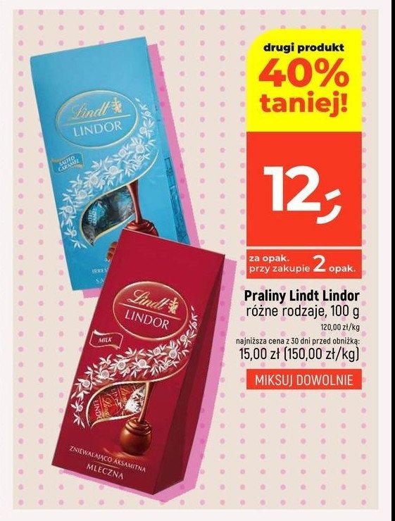 Bombonierka salted caramel Lindt lindor promocja w Dealz