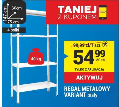 Regał metalowy biały promocja w Merkury Market