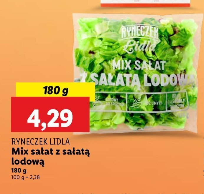 Mix sałat z sałatą lodową Ryneczek lidla promocja w Lidl