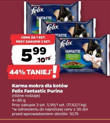 Karma mokra dla kotów Felix Fantastic (różne rodzaje) promocja w Netto