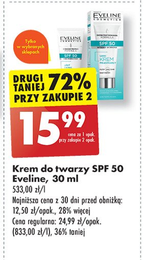 Nawilżający krem do twarzy spf 50 Eveline face therapy proffessional promocja