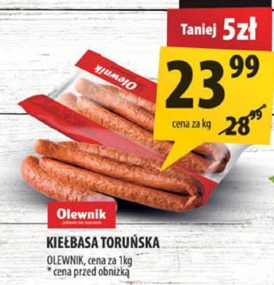 Kiełbasa toruńska OLEWNIK promocja w Arhelan