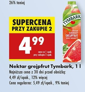 Nektar czerwony grejpfrut Tymbark 1936 promocja w Biedronka