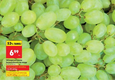Winogrono jasne bezpestkowe Ryneczek lidla promocja w Biedronka