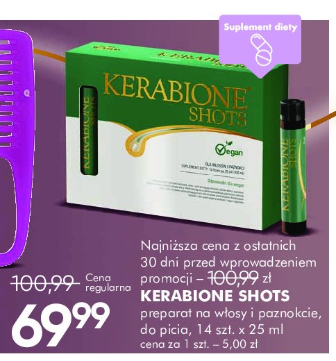 Shoty na włosy i paznokcie KERABIONE promocja w Super-Pharm