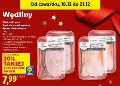 Schab Pikok od Krajana Schab wędzony dymem czereśniowym 200g promocja w Lidl