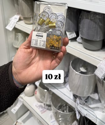 Łańcuch lampek ozdobnych w kształcie żarówek LED promocja w Pepco